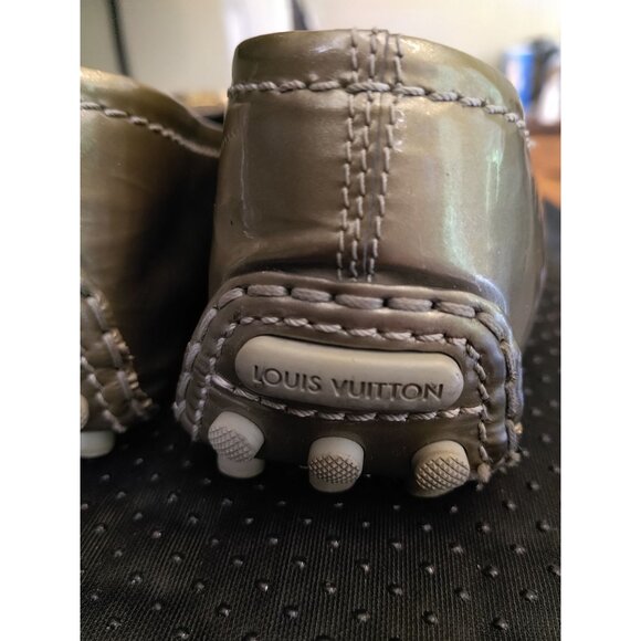 Louis Vuitton Greenish/Grey Patent Leather Oxford Slip on Ballet Flat. Size 40 - Picture 12 of 16